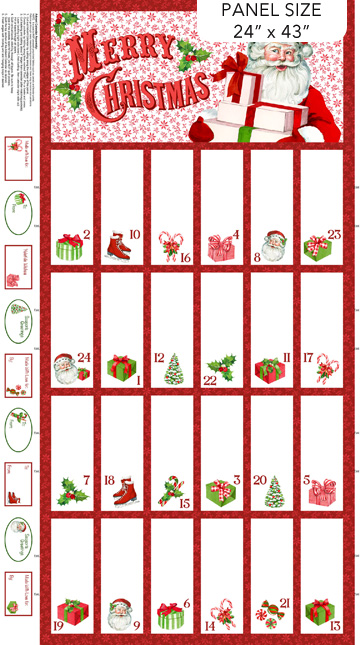 Vintage Christmas Calendar panel