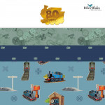 Thomas & Friends 80th Anniv 5" squares