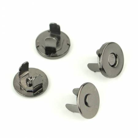Two Magnetic Snaps 1/2" Gunmetal