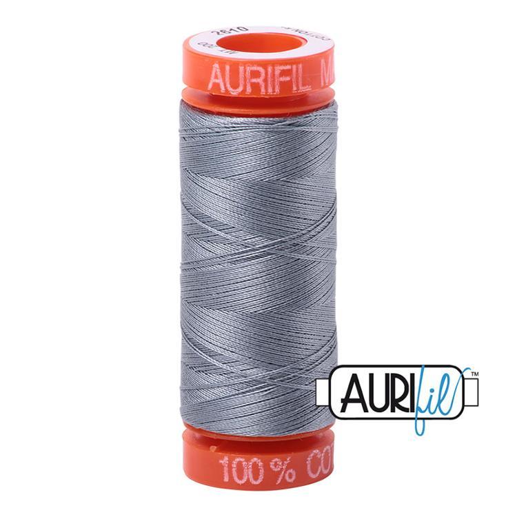 Aurifil 2610 Cotton Thread 50wt 220yds Light Blue Grey