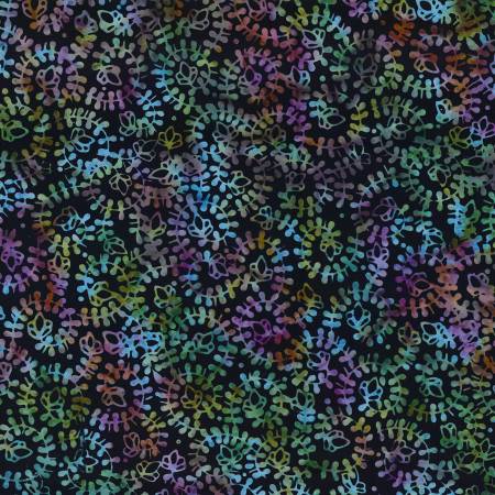 Mystic Vineyard Black/Multi Spiral Vines Batik