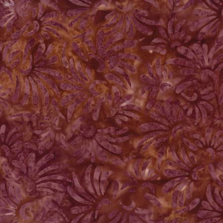 Copper Mountain Orange/Brown Petal Toss Batik
