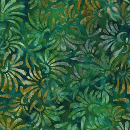 Copper Mountain Green Petal Toss Batik