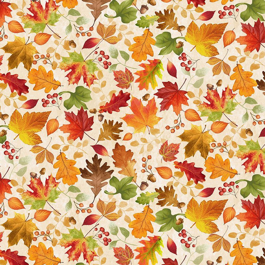 Harvest CD3515 Tossed Leaves Cream
