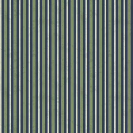 Garden Grace - Navy Vertical Stripe