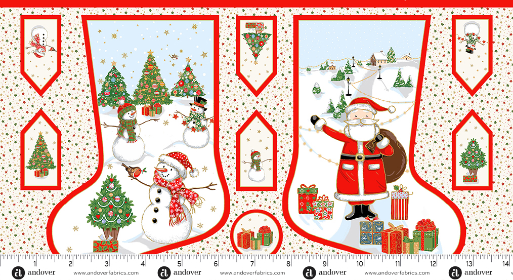 Jolly St Nick Stocking MU 129 1 panel