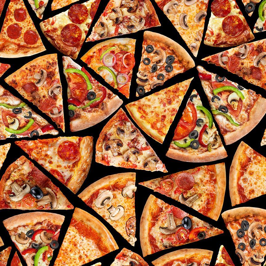 Tossed Pizza Slices CD3562 Black