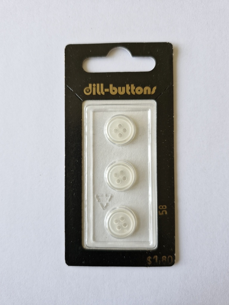 7/16" Polyester button white