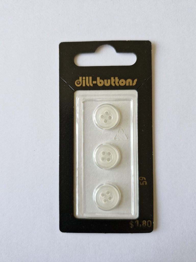 7/16" Polyester button white