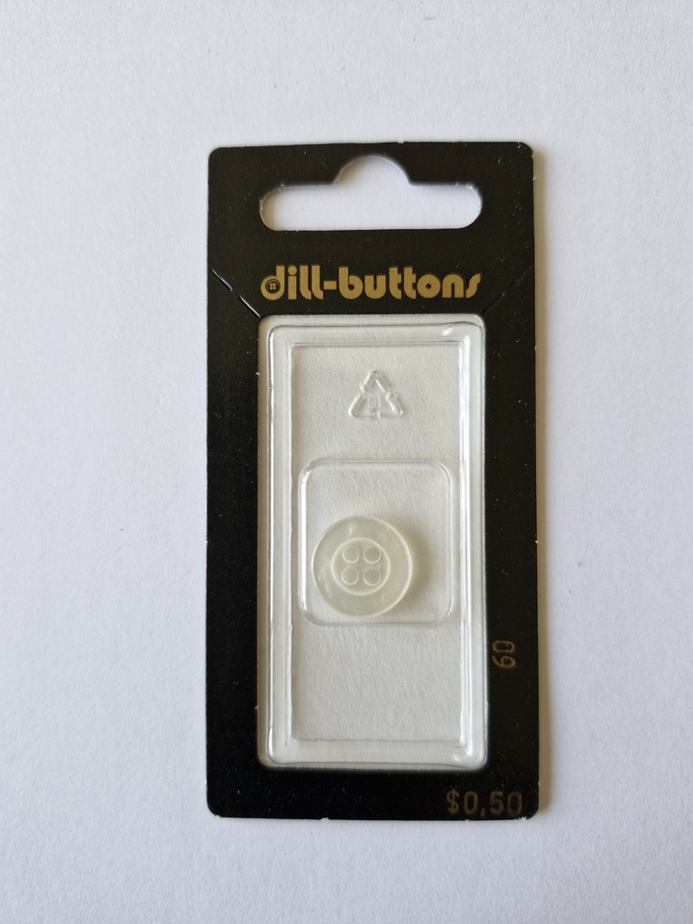 9/16" Polyester button white