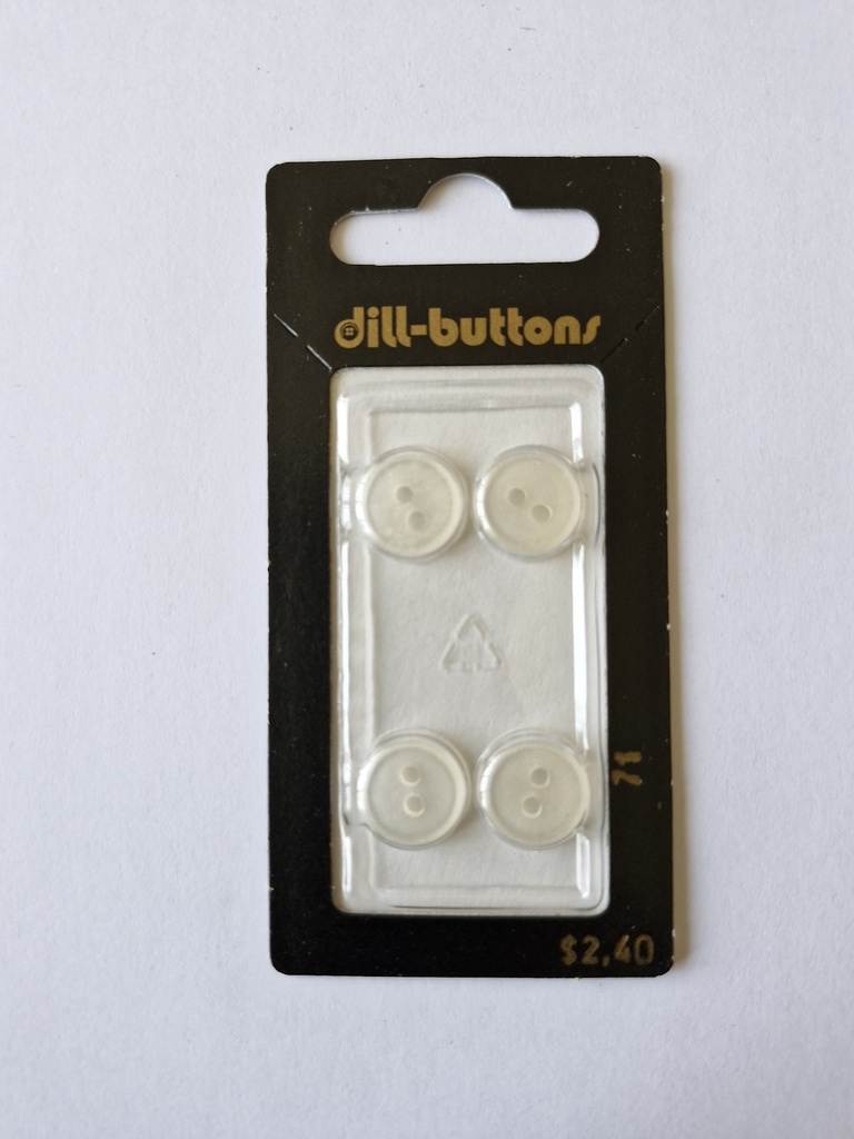 7/16" Polyester button white