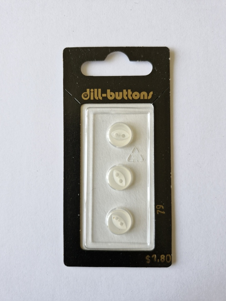3/8" Polyester button white