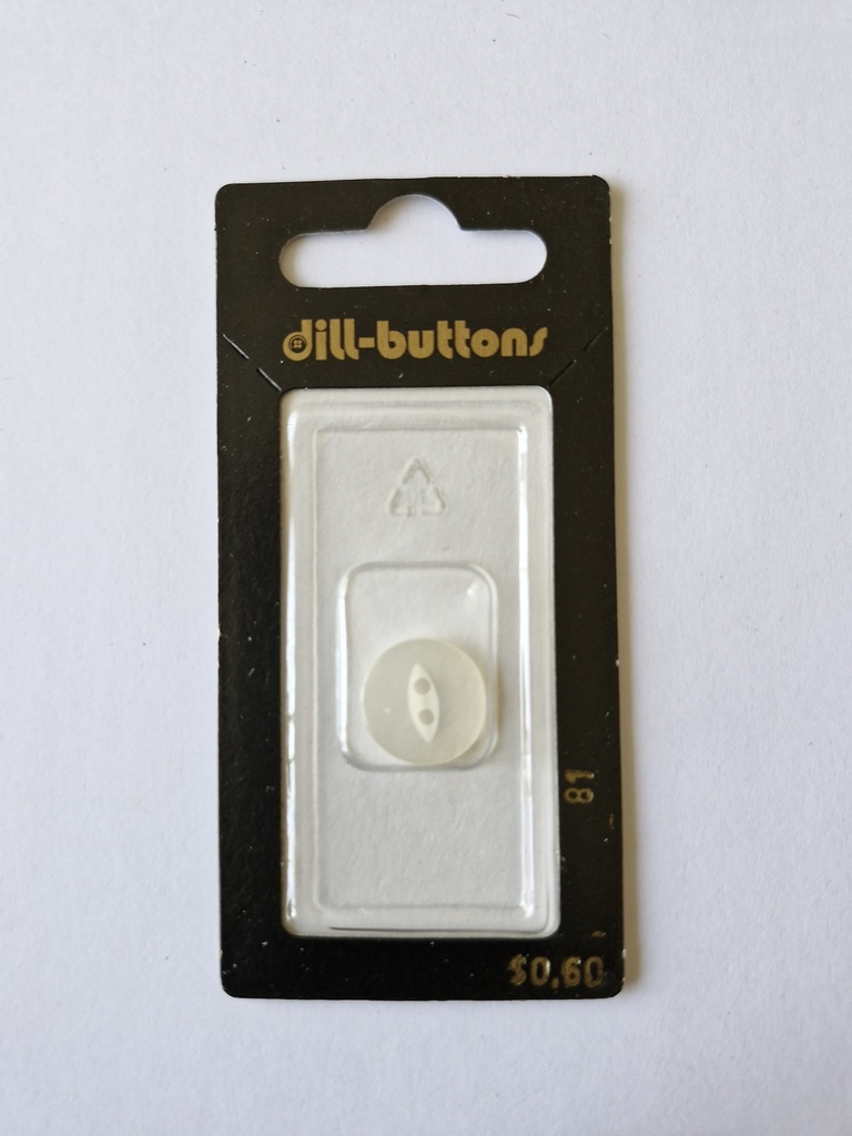 9/16" Polyester button white