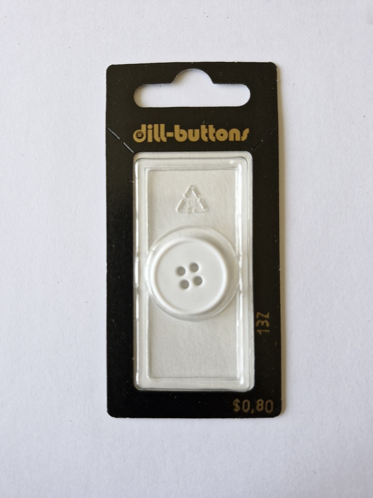 3/4" Polyamid button white