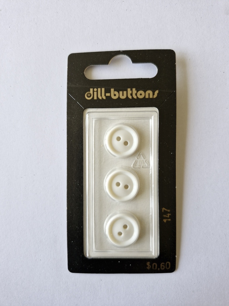 1/2" Polyamid button white