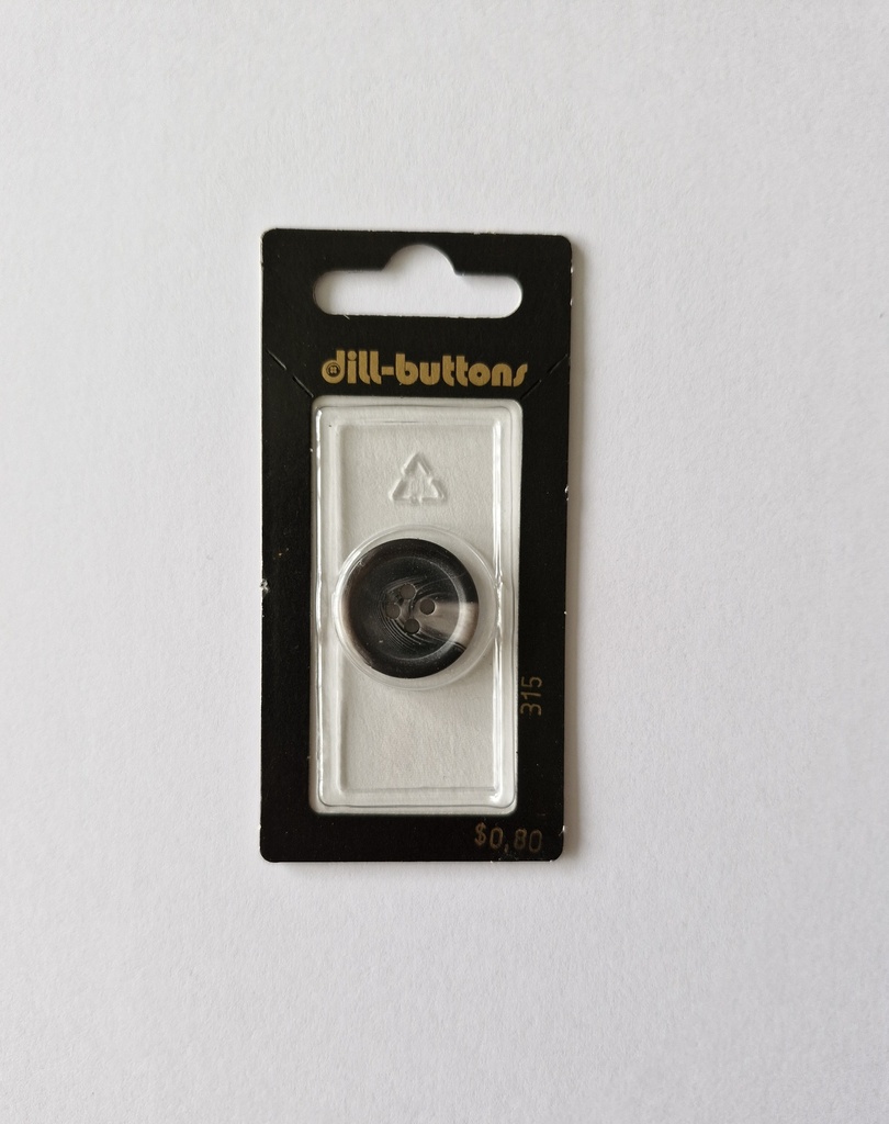 3/4" Polyester button black