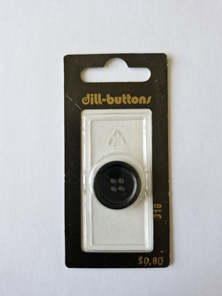 3/4" Polyester button black