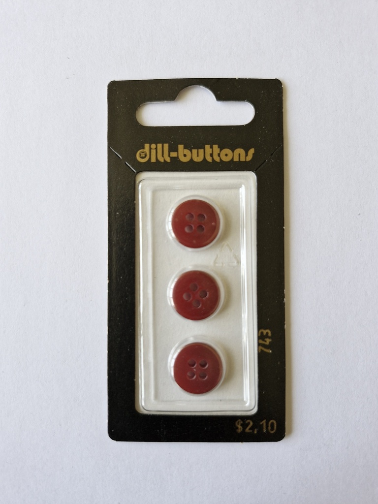 1/2" Polyester button bordeaux
