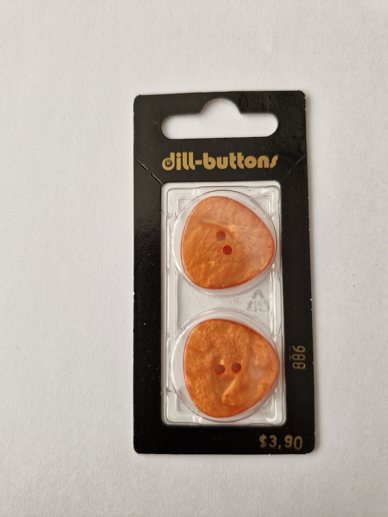 1" polyester button orange