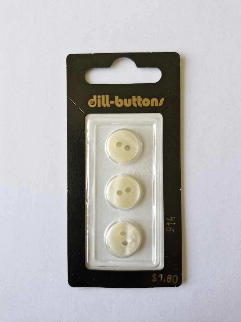 1/2" Polyester button white