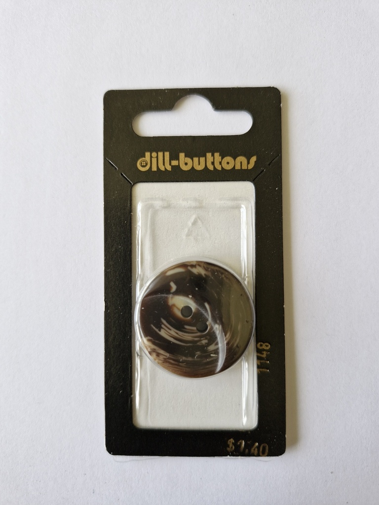 1-1/8" Polyester button brown