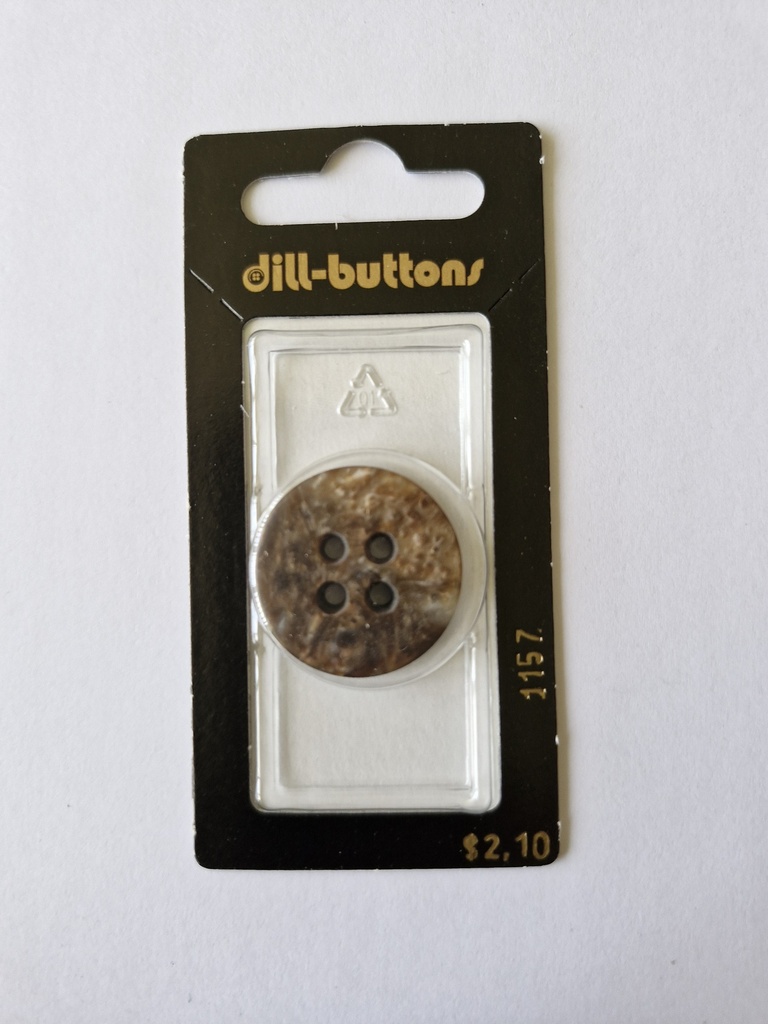 1" Polyester button brown