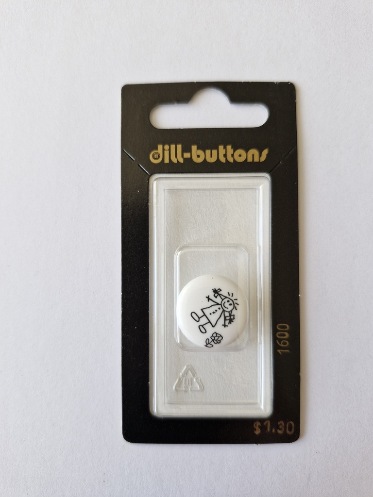 1-1/16" children button white