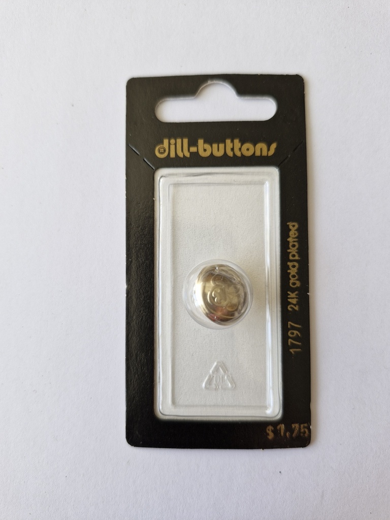 5/8" Full metal button dull gold