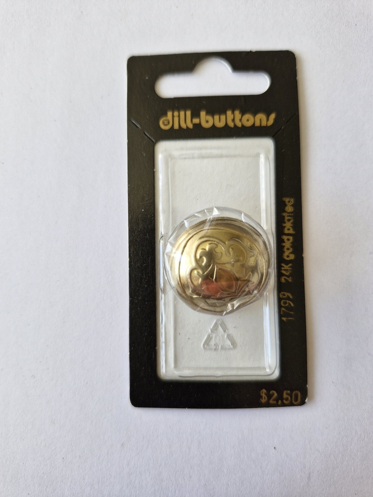 1" Full metal button dull gold