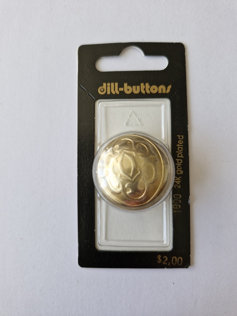 1-3/16" Full metal button dull gold
