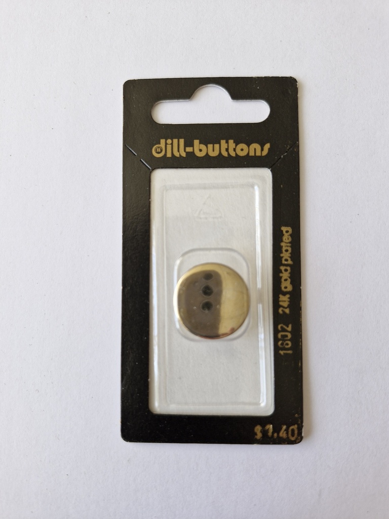 1-1/16" Full metal button gold