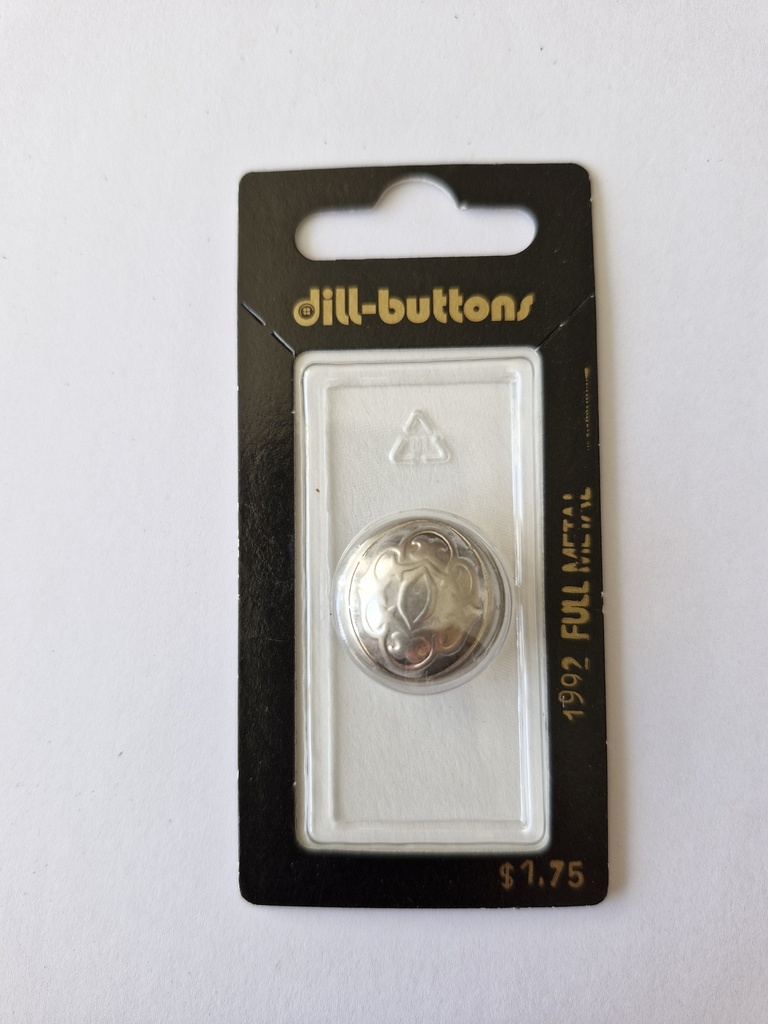 3/4" Full metal button dull silver