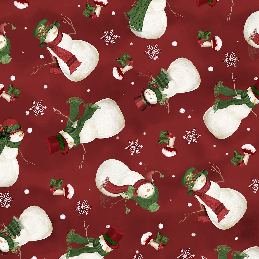 Woodland Snowmen 27736 337 Red