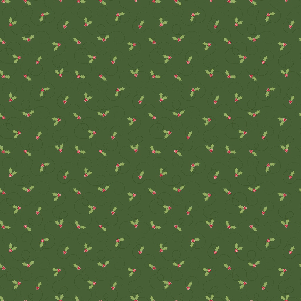 More Christmas Wishes Holly 16554R Green