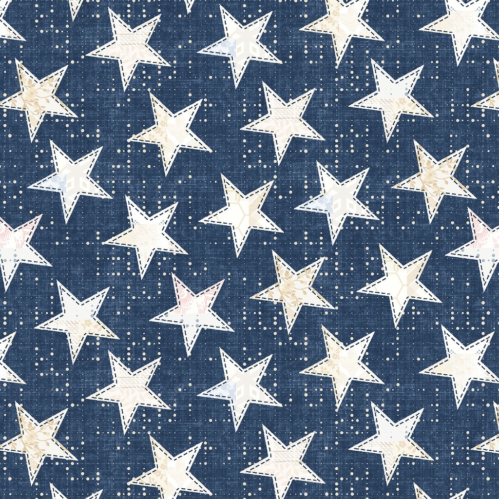 Pieces of America 8592S Blue Big Stars