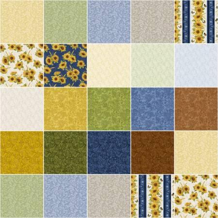 Accent on Sunflowers 10" squares