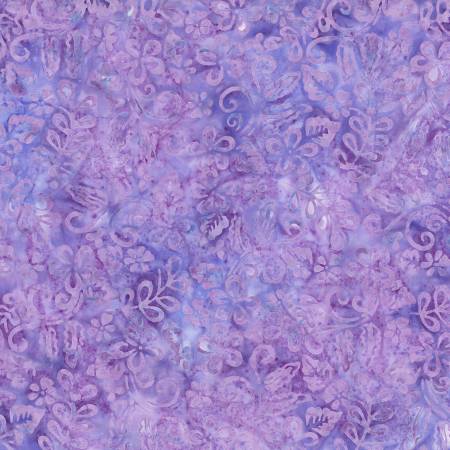 [1400-22278-643] Mystic Vineyard Light Purple Plumeria  Batik