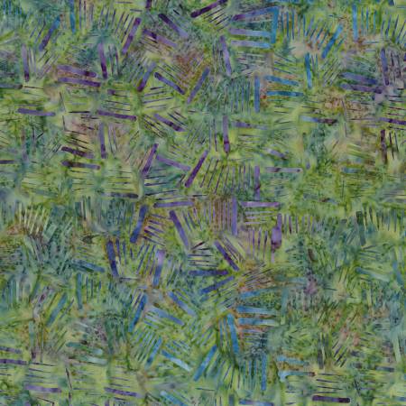 [1400-22281-764] Mystic Vineyard Green/Purple Sticks Batik
