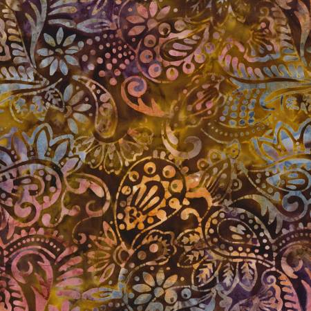 [1400-22288-687] Copper Mountain Multi Dots & Leaves Batik