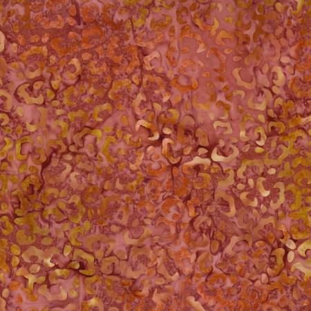 [1400-22291-387] Copper Mountain Dusty Red Cheetah Prints Batik