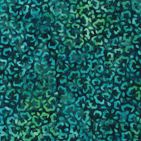 [1400-22291-744] Copper Mountain Green/Blue Cheetah Prints Batik
