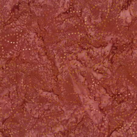 [1400-22293-387] Copper Mountain Dusty Red Circle Dots Batik