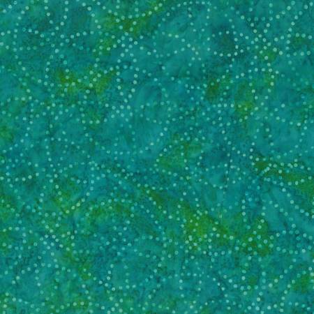 [1400-22293-477] Copper Mountain Aqua Blue Circle Dots Batik