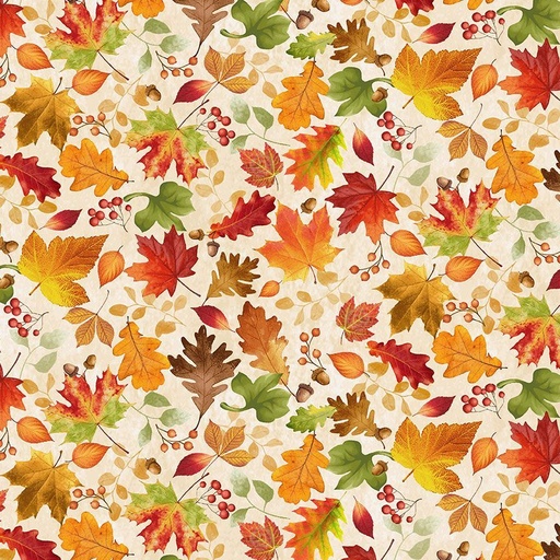 Harvest CD3515 Tossed Leaves Cream