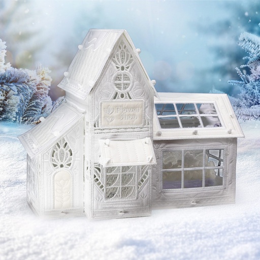 Winter Village Freestanding Flower Shop USB