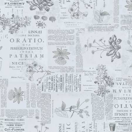 [3027-16530-444] Garden Grace - Blue Floral Monograph