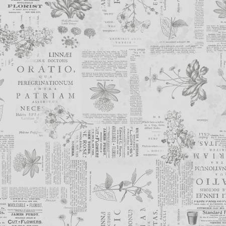 [3027-16530-990] Garden Grace - Gray Floral Monograph