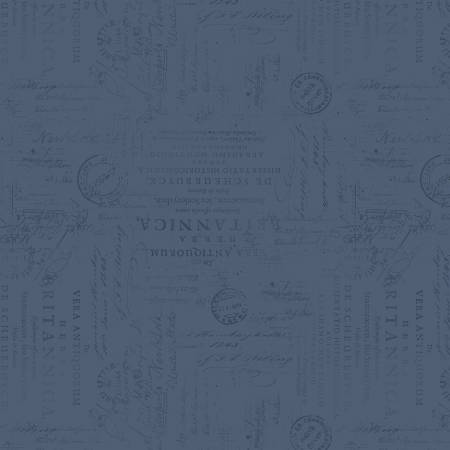 [3027-16532-444] Garden Grace - Navy Script Texture