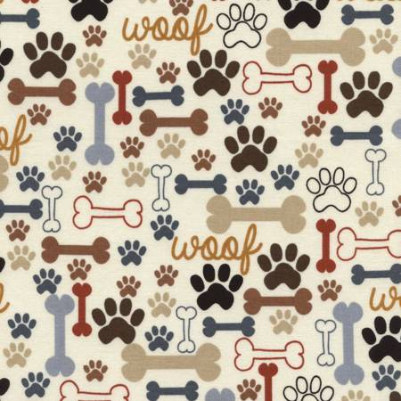 [DOG-CD2372-CREAM] Cream Bones & Paws