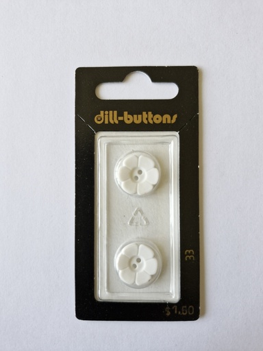 [000033] 9/16" polyamide fashion button white